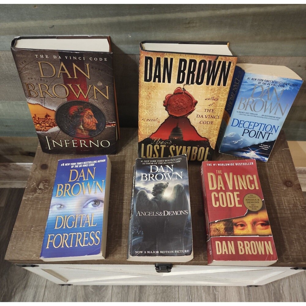 Dan Brown Book Lot (6 Books) - Da Vinci Code, Angels & Demons + More